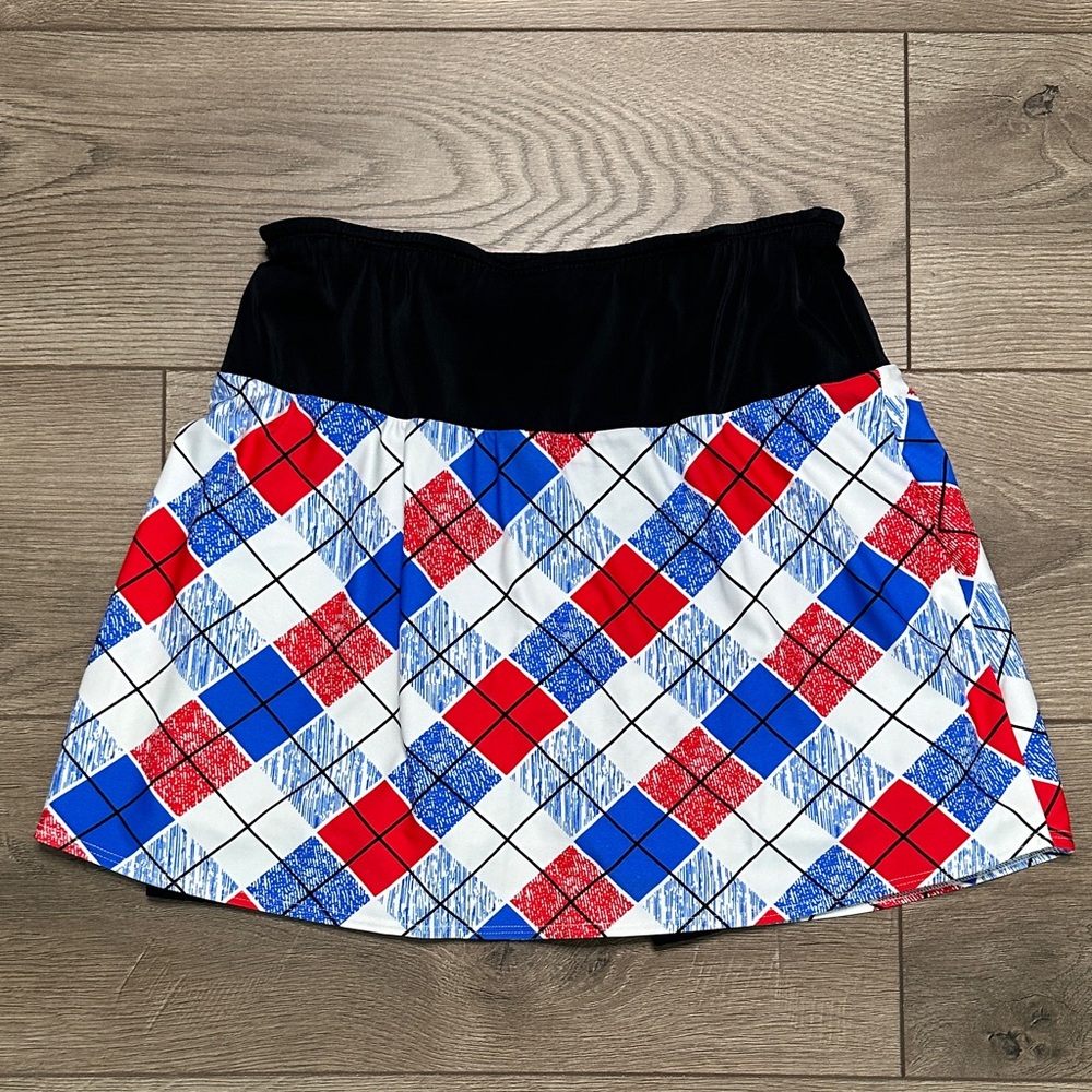 SparkleSkirts 15” High Rise Red White Blue Running‎ Tennis Skirt Skort Size M